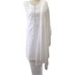 White - Sleeveless Cotton Ladies Salwar Kameez with Chiffon Dupatta - Funeral KTC2301 KY 0923