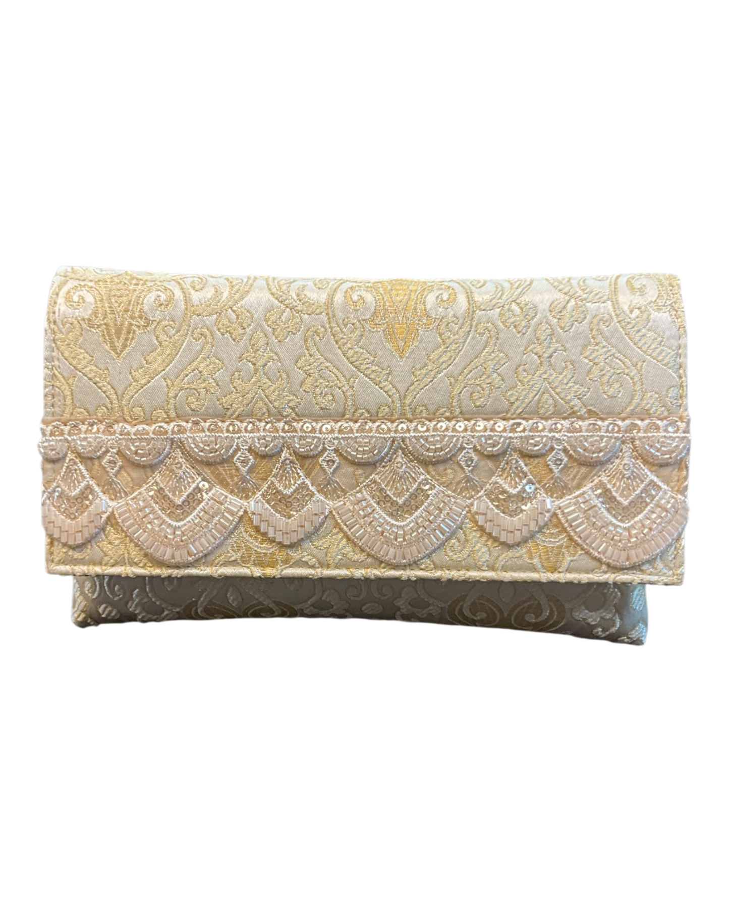 Gold - Handloom Brocade Clutch Bag / Handbag -Bollywood / Weddings - JS16c 06A26