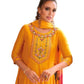 Yellow / Haldi - Simple / Classy Ladies Indian Trousers Suit with Printed Dupatta - Size 12 (38") - LL22603 VV 1024