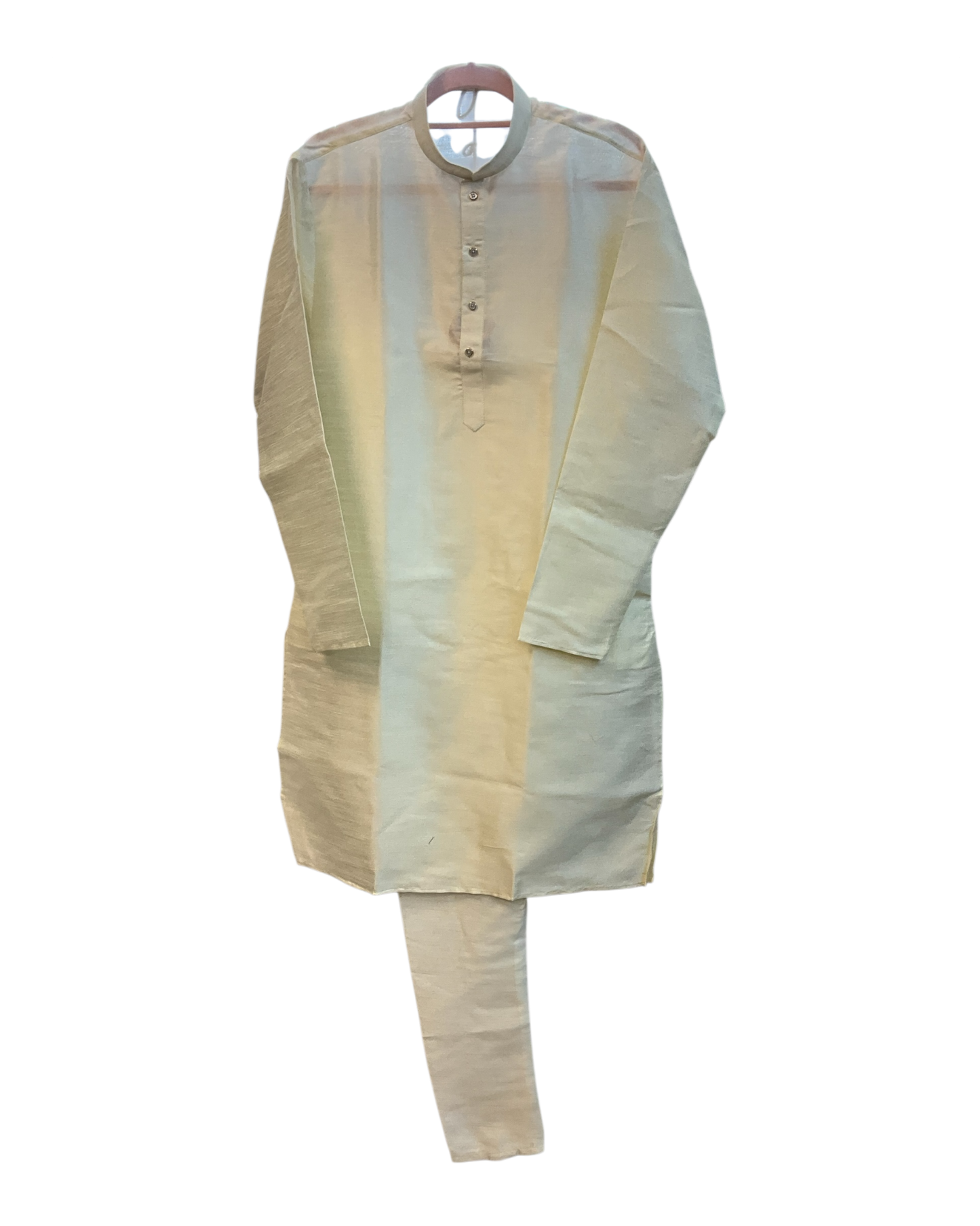 Off White / Cream - Soft Silky Mens Kurta Set with Draw stringed Trousers - Sangeet Mehendi Haldi - KCS2605 06KV26