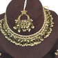 Henna Green - Large Size Antique Gold Finish Necklace Set with Earrings - JE19  C 0424