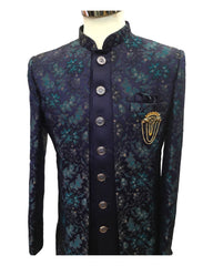 Stunning Double Layered Navy Blue Sherwani -  SHU2311 JY 0923