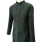 Bottle Green - Mens Plain Silky Kurta Set with matching smart trousers - Great with Waistcoats YD2320 KJ 0623