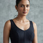 Size 36" / UK 10 - Black - Sleevless Saree blouse with cups - UK Stock - With Margin inside - VAM1301 - KY
