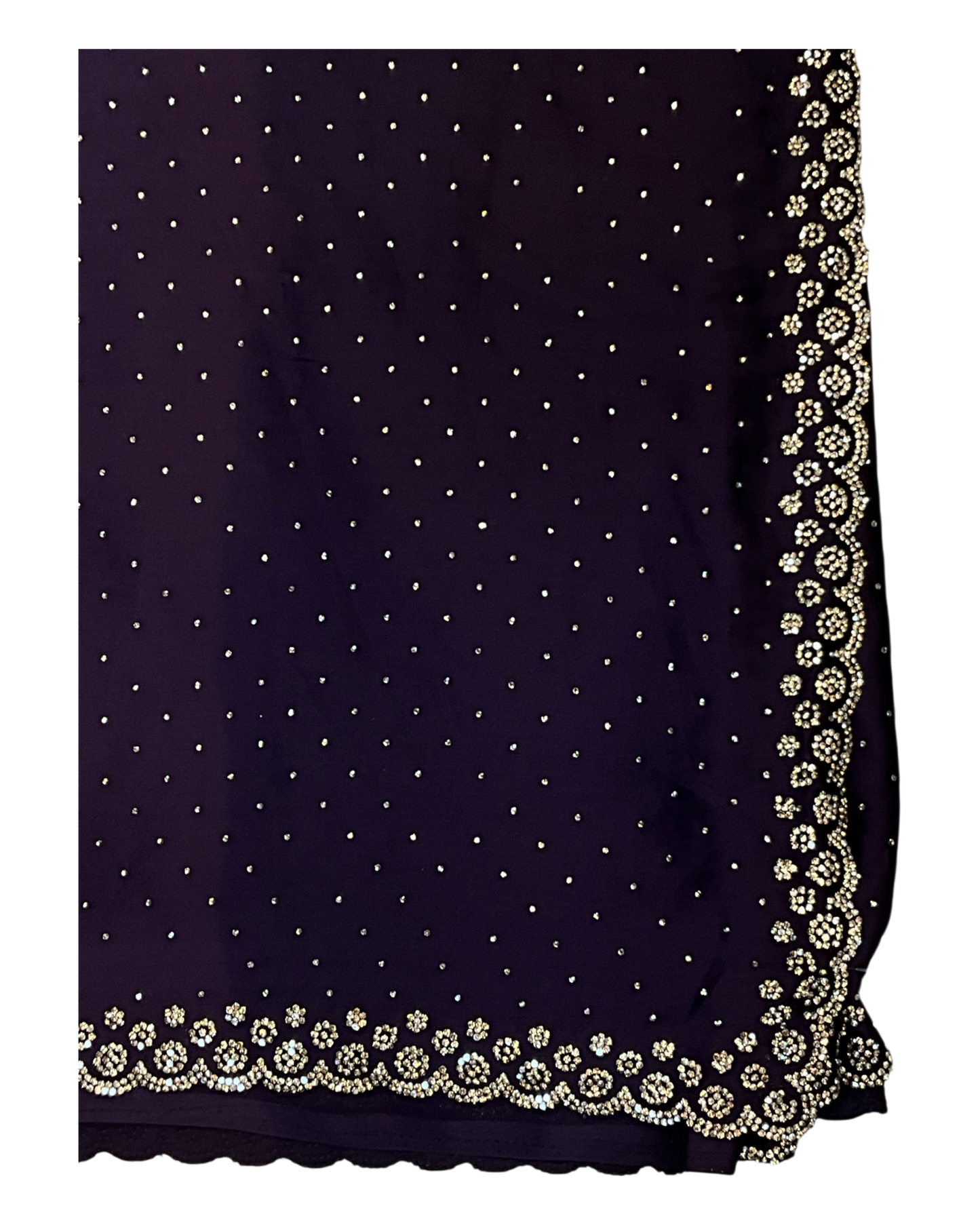 Purple - Rich Saree with Stone Work and Blouse Piece - UK stock - 24hr Dispatch - RS2514 VC