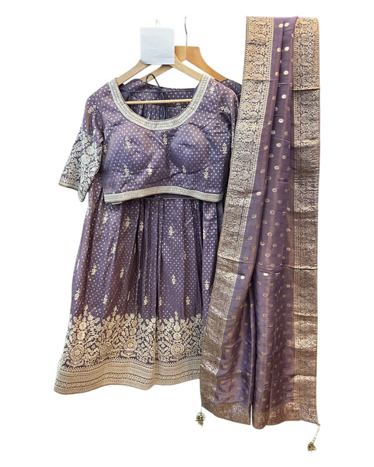 Size 12 / 38" Bust - Lilac Purple - Ready Made Lehenga Set - UK Stock - 24h Dispatch - KTC241009 PY
