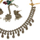 Gold / Neutral - Medium Size Antique Gold Finish Necklace Set with Earrings - KAJ1017 04C24
