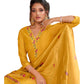 Yellow - Simple / Classy Cotton Silky Ladies Indian Salwar Suit with Printed Dupatta - LL13802 KA 1123