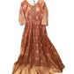 Banarasi Silky Peach / Coral Anarakali Long Dress with Trousers - Size 10, 14  and 18 - KTC241070TT