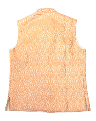 Peach - Banarasi Handloom Brocade Mens Waistcoat - KCS2304 KK 0923