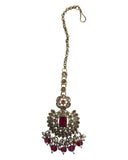 Coral - Large - Antique Gold Finish Traditional Tika Head piece - Bollywood - Weddings - PRI1773  11V24