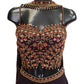 Dark Wine - Designer Ladies Short Strap Top Palazzo Trousers Suit - Size 12 (38") - VMK ASIN CT