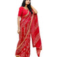 Red - Bandhani Printed - Chiffon Saree with Blouse Piece - KAS-Chuneri 306 10KV25
