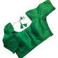 Green - HYBRID Silky Saree blouse - With Elastic on both side for Great fit - Size 36",38", 40" S M L  - VAM1216 Ap