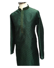 Green - Handloom Banarasi Mens Indian Kurta set - Weddings / Walimas , Sangeet, Eid, Mehndi / Henna - KCS1012 KR 0824 KP