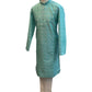 Light Blue - Handloom Self Brocade Mens Indian Kurta set - Weddings / Walimas , Sangeet, Mehndi / Henna , Eid / Diwali - BS2501 01VP25