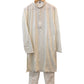 Off White - Rich Sequins Lucknowi Chiffon Mens Indian Kurta Set with Smart Pants - Weddings / Walimas , Sangeet, Eid, Mehndi / Henna - YD2501 KC 0225