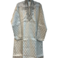 SALE! Size 42" - White - Mens Brocade Kurta Top only, Knee Length - SALE2607