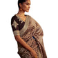 Brown - Crepe Silky Saree with Fancy Ready made Blouse - KIM-KS5272  TR 1123