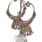 Lilac - Large - Antique Finish Traditional Bali Zhumki Earrings - Bollywood - Weddings - JE28 Tp 0724