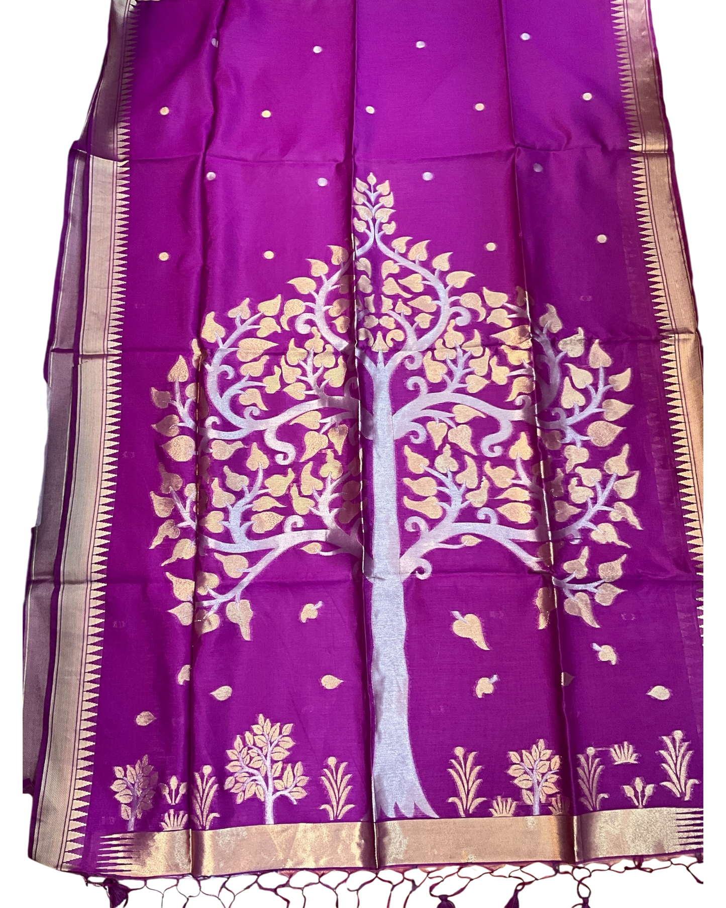 Purple - Handloom Saree with Blouse Piece - UK stock - 24hr Dispatch - RT-BT003 07KJ26