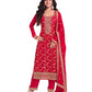 Red - Simple / Classy Silky Ladies Indian Salwar Suit with Rich Dupatta - Available in Sizes 10,14 & 18 - VF69184 TY 0924