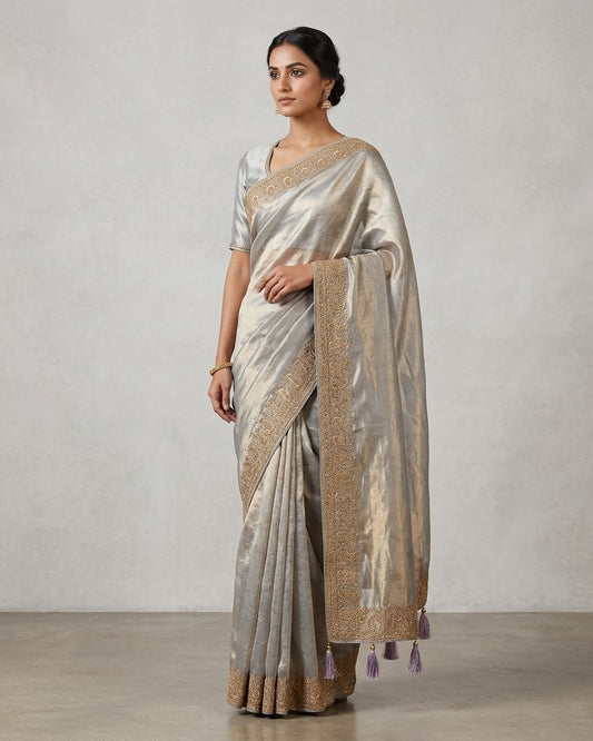 Lilac - Fancy Party Saree with Blouse Piece - UK stock - 24hr Dispatch - SP2608 VP