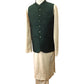 Bottle Green - Handloom Dupion Silk Mens Waistcoat - DL2304 KKp1023