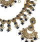 Navy Blue - Large Size Necklace Set with Earrings - PRI1753 H 0424
