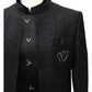 PREMIUM Slim Fit Mens Black BandhGala / Prince / Chinese Collar Open Jacket with inside Waistcoat- Fantastic Fit - CS2408 JC 0524