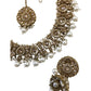 Gold - Large - Antique Gold Finish Necklace Set with Earrings - RAK203 KK 0724