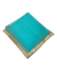 Large Soft Net Dupatta with Gold Beaded Border - Mix N Match -  HSK2307 RP 1023