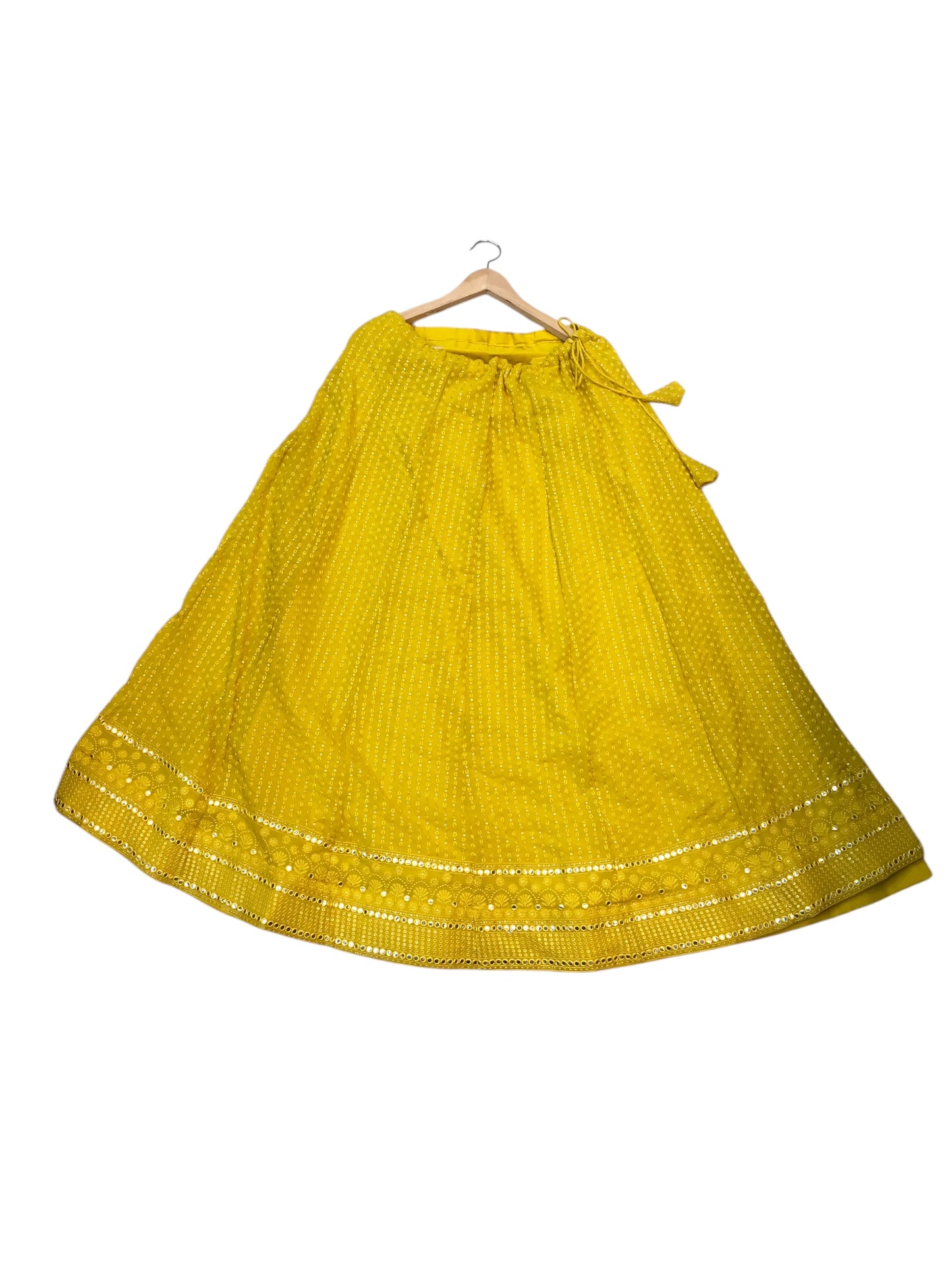 UK 12 / 38" Haldi Yellow Lucknow Chiffon Lehenga Set - UK Stock - 24h Dispatch - AF2330 TC 0623
