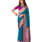 Turquoise  Blue - Traditional Silky Handloom Banarasi Saree with Blouse Piece -  12KH25 RP393