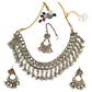 Clear - Medium - Antique Gold Finish Necklace Set with Earrings - RAK185 Cp 0724