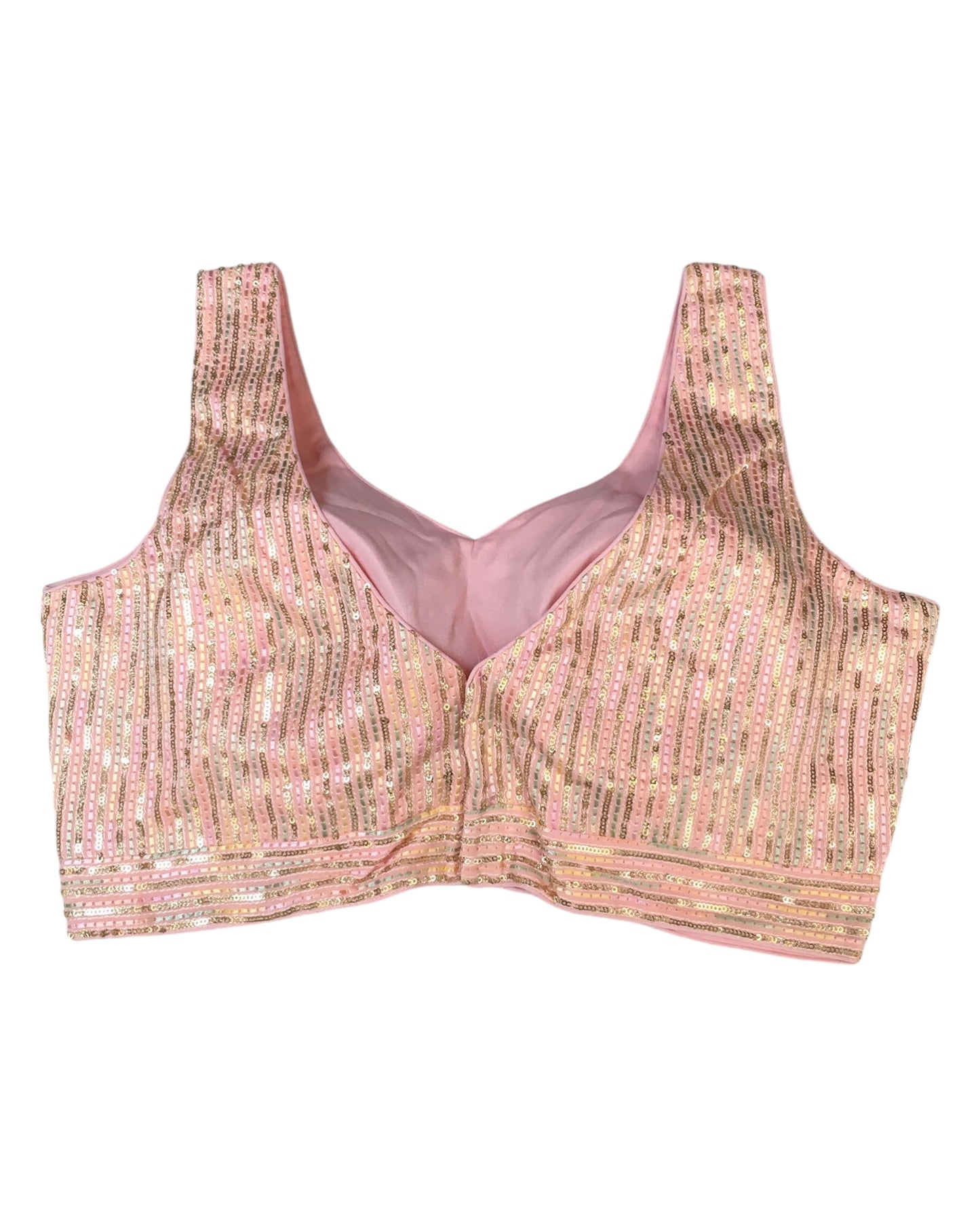 Pink - Saree blouse with cups,  Sleeveless - 38" - UK Stock - Quick Delivery - RNK - R851-KP