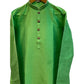 Parrot Green - Silky Mens Indian Kurta set - UK Stock - Ideal to Pair with a Waistcoat - VEE1095 KJ