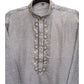 Light Grey / Silver - Rich Crepe Brocade Mens Indian Kurta set - Weddings / Walimas , Sangeet, Eid, Mehndi / Henna - KCS1033 06TT24