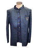 Navy Blue - PREMIUM Slim Fit Mens BandhGala / Prince / Chinese Collar Open Jacket with inside Waistcoat- Fantastic Fit - CS2510 JP 0625