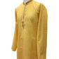 Haldi Yellow - Mens Linen Printed Kurta Set - Ideal for Haldi / Mehndi / Weddings SHU2403 KR 0224