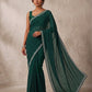 Bottle Green - Fancy Party Saree with Blouse Piece - UK stock - 24hr Dispatch - SP2625 VY
