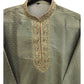 Henna Green - Banarasi Handloom Brocade Mens Indian Kurta set - Weddings / Walimas , Sangeet, Eid, Mehndi / Henna - KCS1028 06KC24