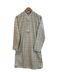 Pastel Sea Green - Rich Self Jacquard Mens Indian Kurta set - UK Stock - Weddings / Walimas , Sangeet, Diwali, Eid, Mehndi / Henna - NAD25708 VR