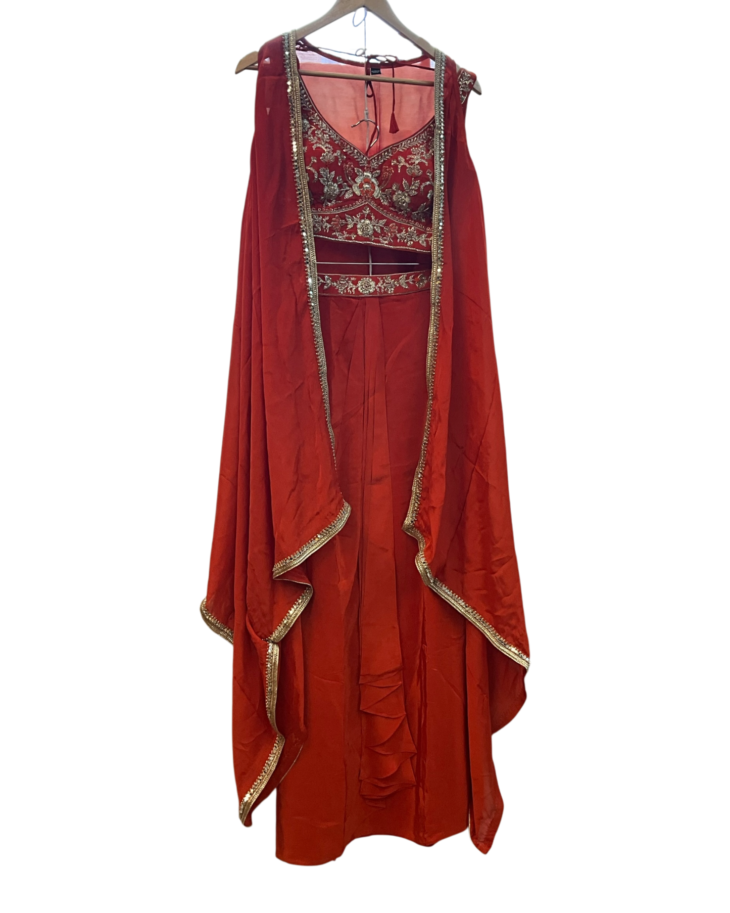 Size 12 (38") - Orange - Designer Ladies Short Top Saree Suit - VMK Bhumi PY