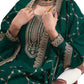 Cotton / Silky Bottle Green Anarakali  Long Dress with Trousers - Size 14 (Bust 40") - Extra Margin inside - VF67745 TY 1024
