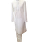 White - Lucknowi Cotton Men's Rich Kurta Set with Straight Pants -  Indica KH 0324