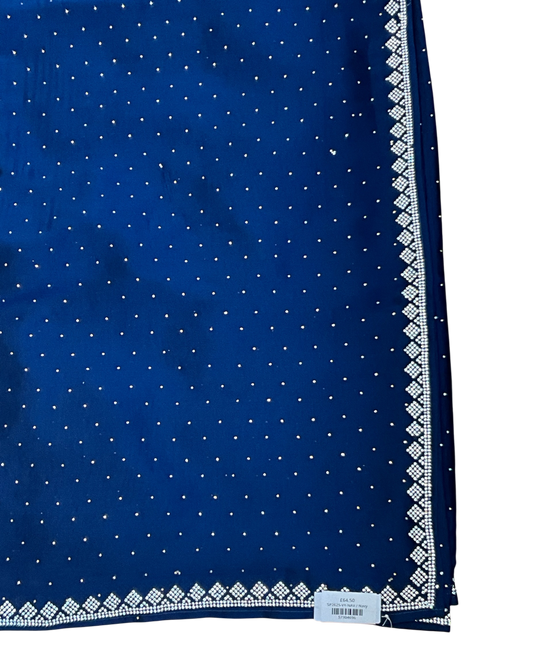 Navy Blue - Fancy Party Saree with Blouse Piece - UK stock - 24hr Dispatch - SP2625 VY