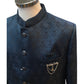 Teal / Rama - PREMIUM Slim Fit Mens Self Brocade BandhGala / Prince / Chinese Collar Jacket - Fantastic Fit - CS2501 01TA25
