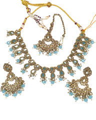 Sky Light Blue - Large Size Necklace Set with Earrings - PRI1753 H 0424