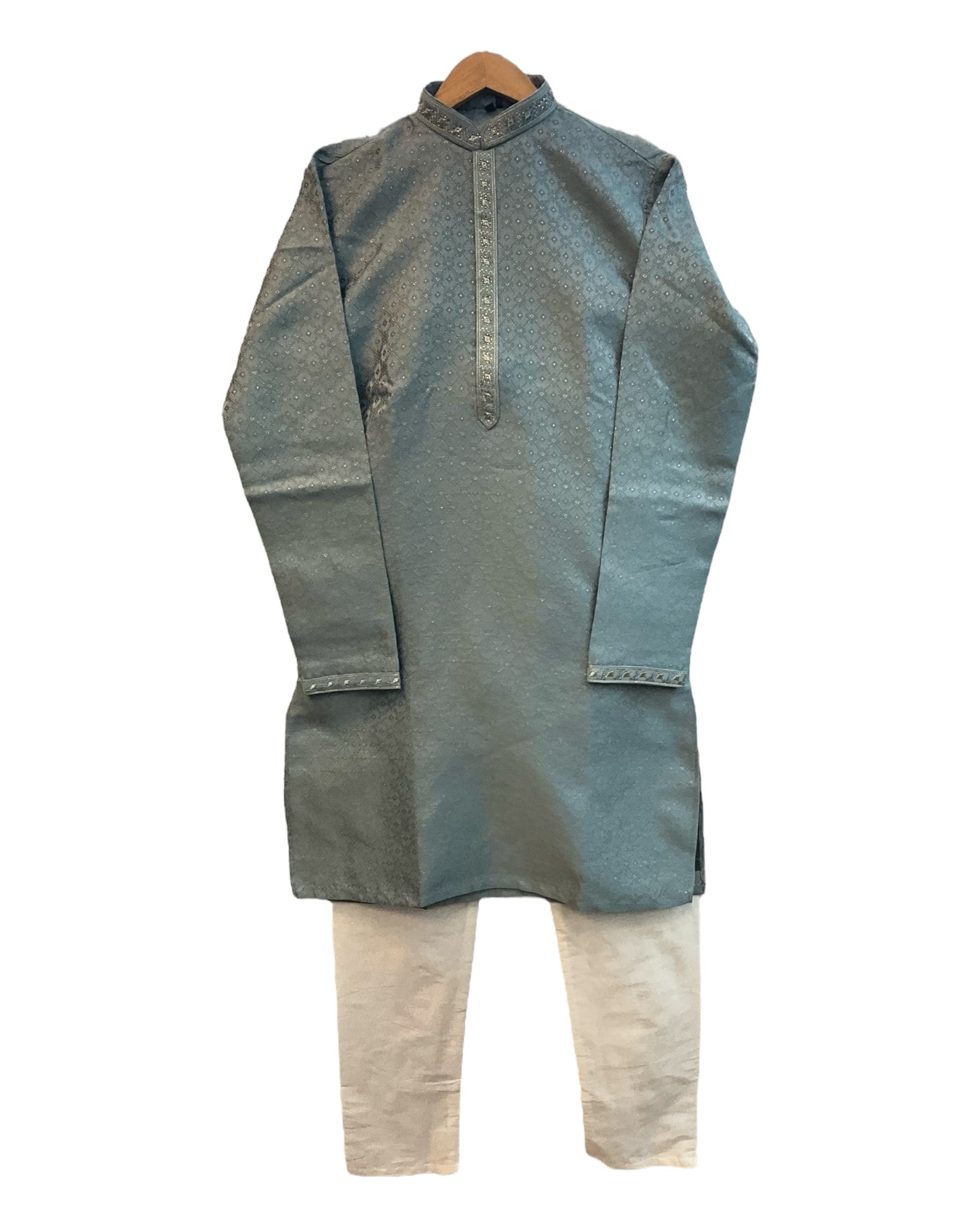 Sea Green - Banarasi Handloom Brocade Mens Indian Kurta set - UK Stock - Weddings / Walimas , Sangeet, Diwali, Eid, Mehndi / Henna - VEE2433 VR